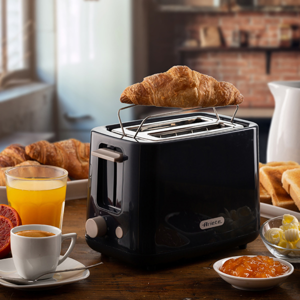 00C015703AR0 ARIETE toster za 2 kriške s hvataljkama 157/03 tamno sivi